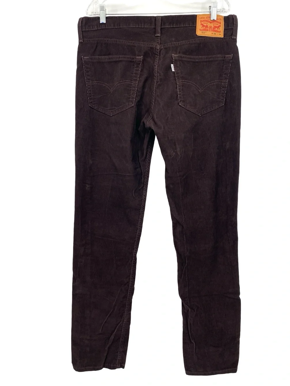Levi's 511 Straight Stretch Brown Corduroy Chino Pants 36 x 34.